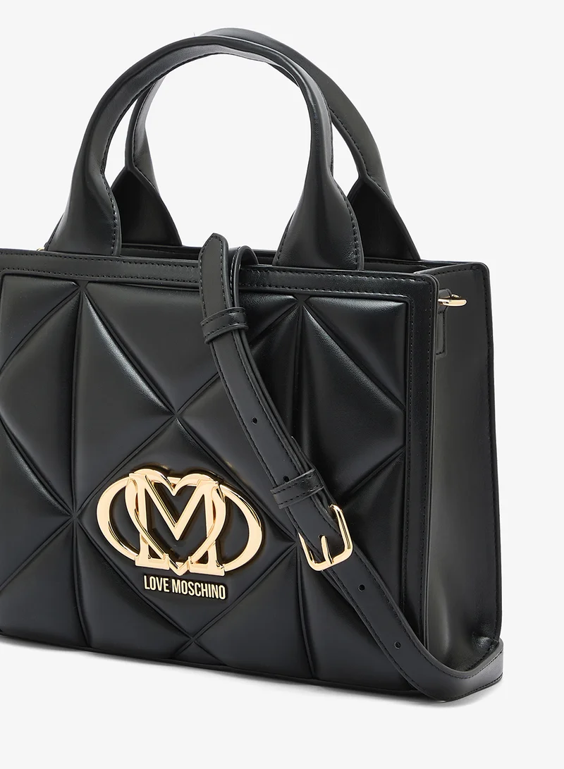 Love Moschino  Embossed Q PU Satchel for Women | Best Price UAE